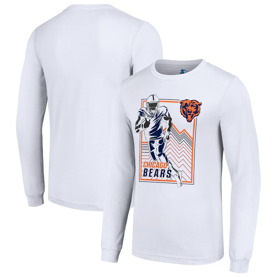 Men Chicago Bears white 2024 NFL Long sleeve T Shirts->nfl t-shirts->Sports Accessory